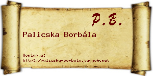 Palicska Borbála névjegykártya